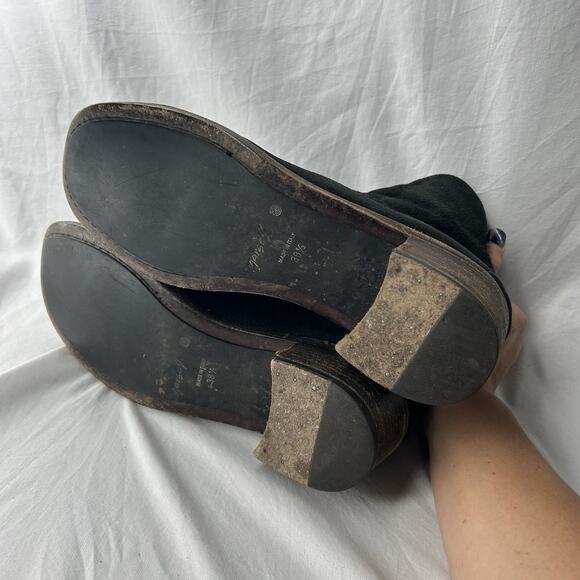 Marsell Suede Block Heel Ankle Boots Size 38.5 (US 8) Black *Blemishes - Picture 5 of 9